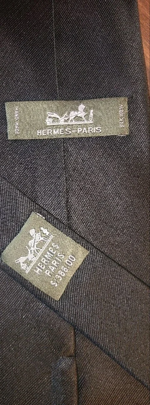 Hermes Black Silk Men's Tie